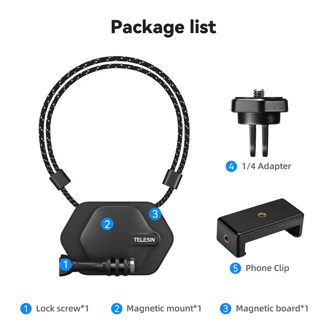 TELESIN Magnetic Action Camera Quick Release Bracket Gopro Accessories Release Bracket for GoPro Hero Insta 360 DJI Mobile Phone Peaceful Pleasures Health and Wellness Ordinary suit B China Mainland