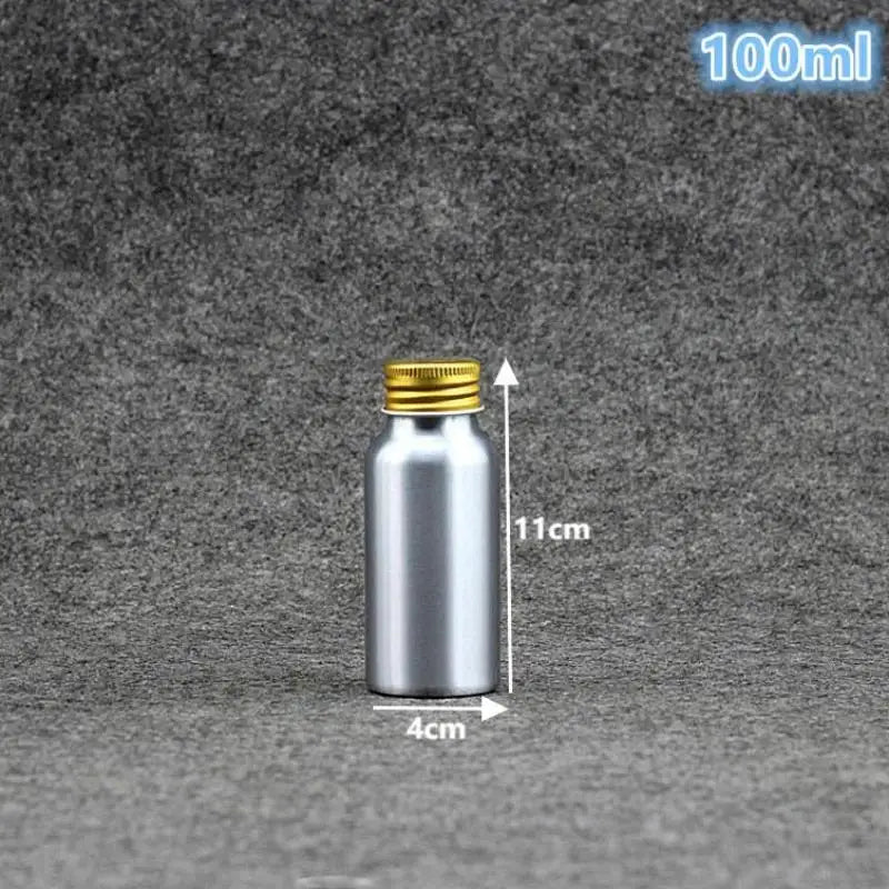 Gold Aluminum Refillable Travel Bottle 50ml–250ml Screw Cap