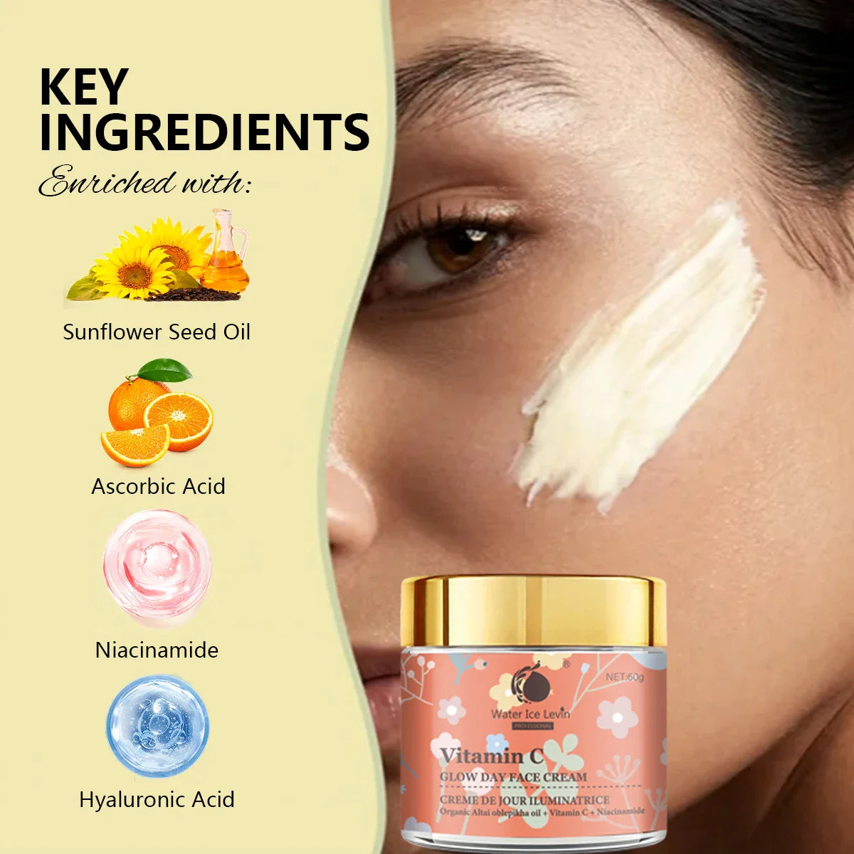 Natural Moisturizing Face Cream – Vitamin E, Hyaluronic Acid