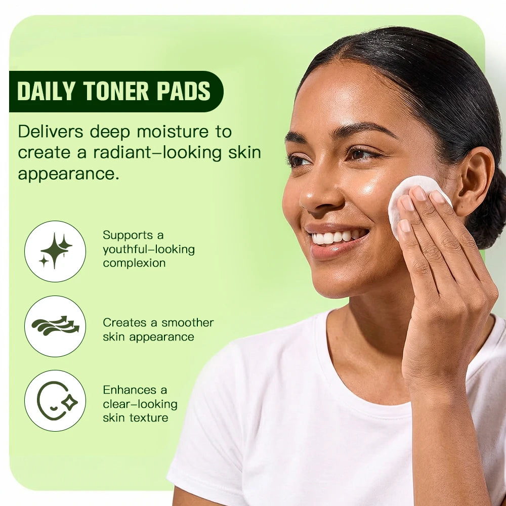 Toning & Brightening Face Pads Deep Moisturizing Tighten Enhance Radiance Soothing Sensitive Skin Circular Skincare Cotton Pad Peaceful Pleasures Health and Wellness