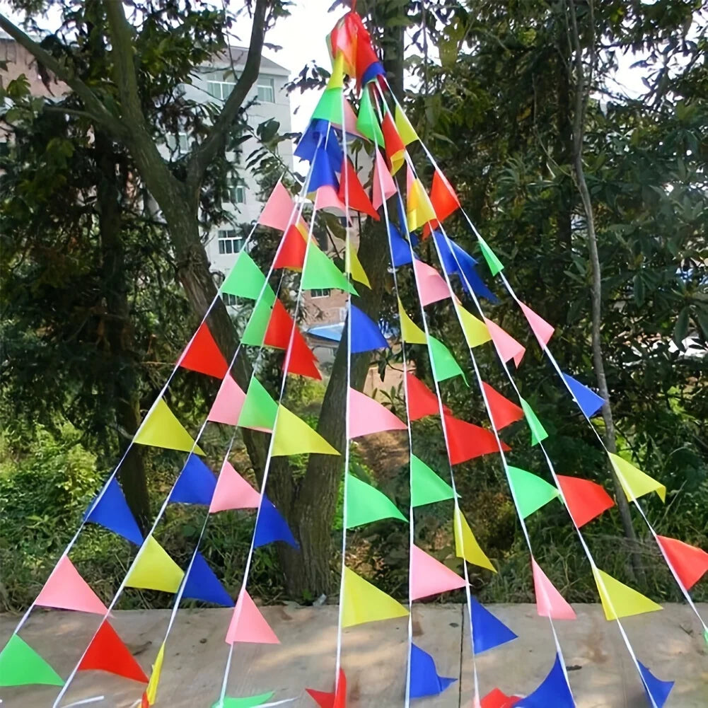 Colorful Triangle Pennant Banner Flags – Party Garland Bulk Pack Party Pennant Flags Peaceful Pleasures Health and Wellness