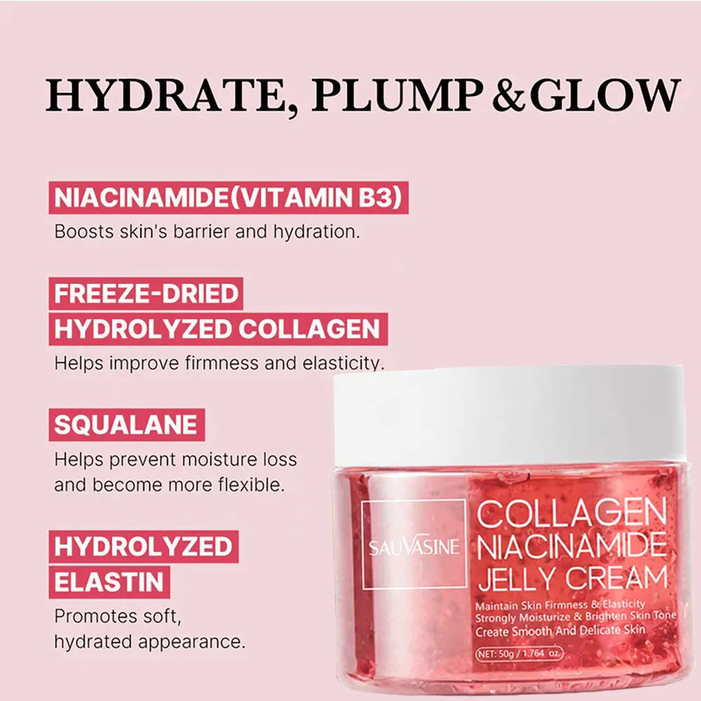 Collagen Jelly Cream Niacinamide And Hydrolyzed Collagen Strengthen The Skin Barrier Lasting Moisturizing The Skin Face Care Peaceful Pleasures Health and Wellness