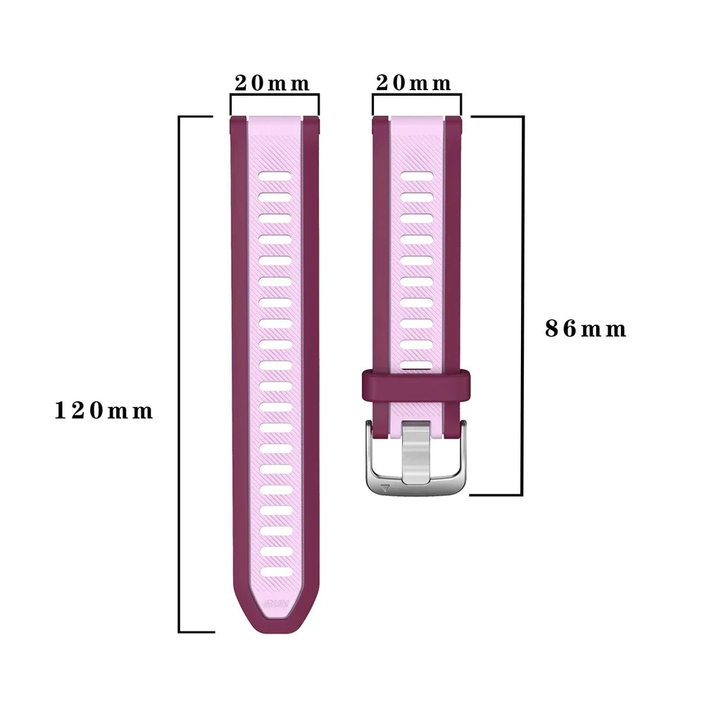 20mm Quick Release Silicone Band for Garmin Forerunner & Vivoactive