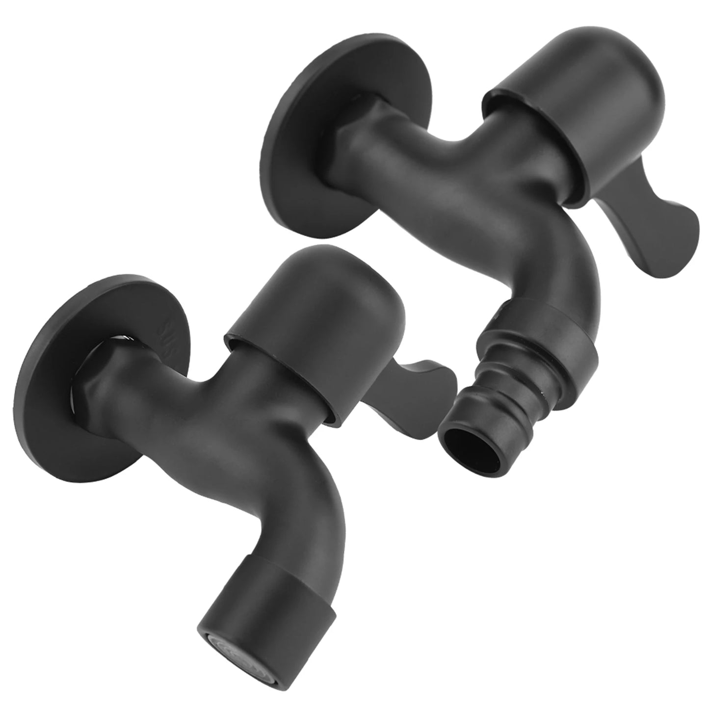 304 Stainless Steel Black Wall Mount Tap Garden Water Faucet for Bathroom Washing Machine Tap Stainless Steel Faucet Peaceful Pleasures Health and Wellness