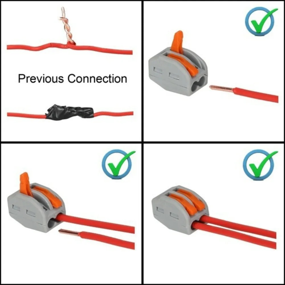 10Pcs Wire Connectors, Lever Nut Connector, Mini Electrical Connectors,Splicing Type Quick Terminal Block Spring Connector Peaceful Pleasures Health and Wellness