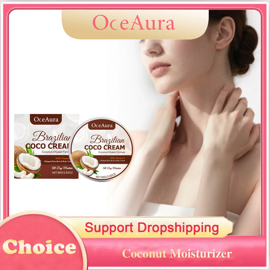 Coconut Oil Moisturizer Repair Damaged Dry Skin Deep Nourishing Brightening Anti Crack Smoothing Softening Skin Hydrating Cream Peaceful Pleasures Health and Wellness