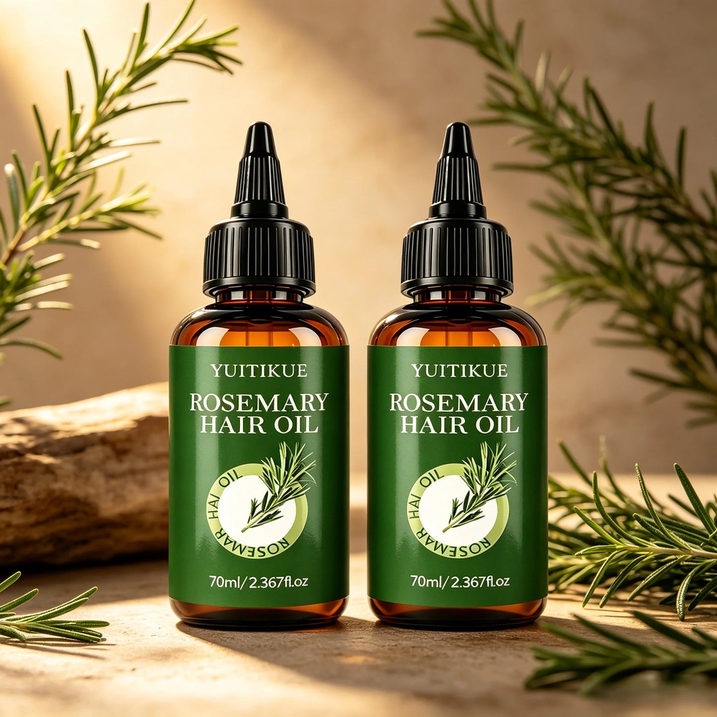YUITIKUE Rosemary Hair Oil – Scalp Nourishment & Less Breakage Rosemary Hair Oil Peaceful Pleasures Health and Wellness 2pc