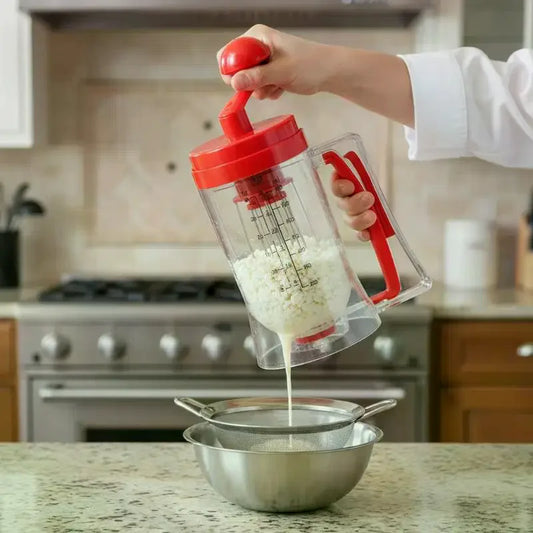 Silicone Squeeze Batter Dispenser with Measuring Labels | Baking Batter Dispenser Peaceful Pleasures Health and Wellness