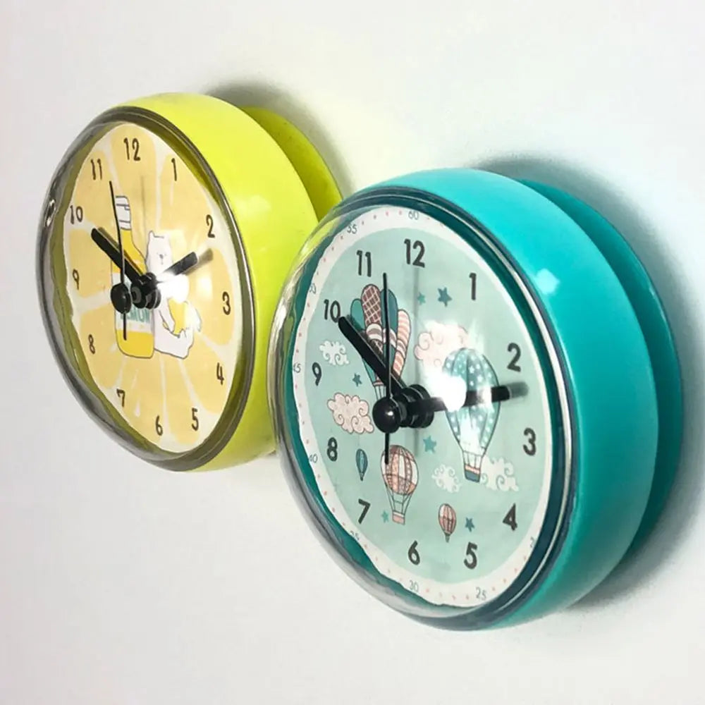 Mini Sucker Wall Clock Bathroom Anti-Fog Waterproof 7cm Kitchen Toilet Living Room Waterproof Small Quartz Table Clock Peaceful Pleasures Health and Wellness