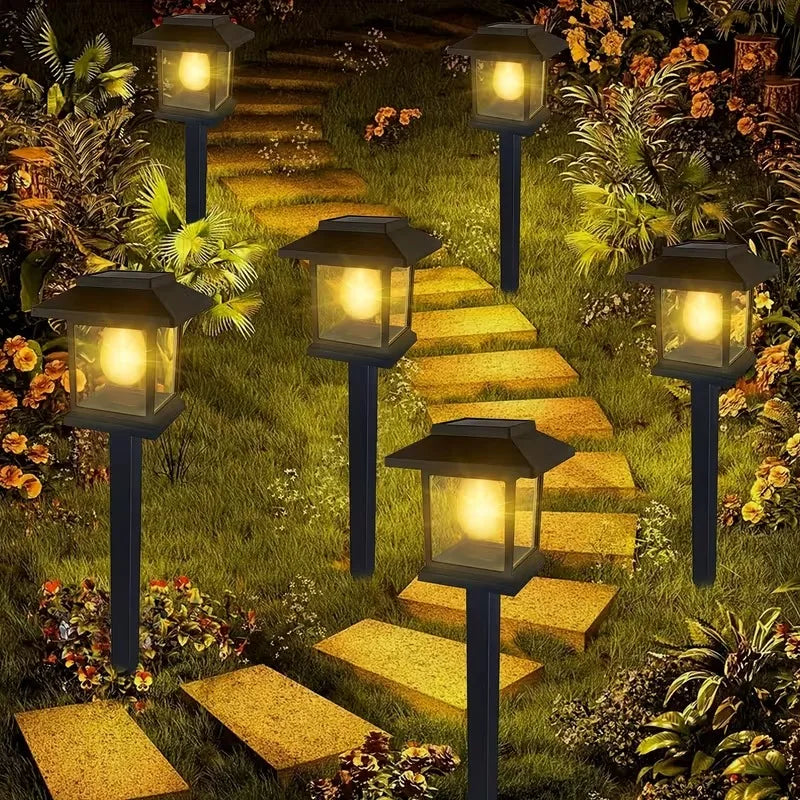 10-Pack Solar LED Spike Lights | Warm Garden Landscape Lamps