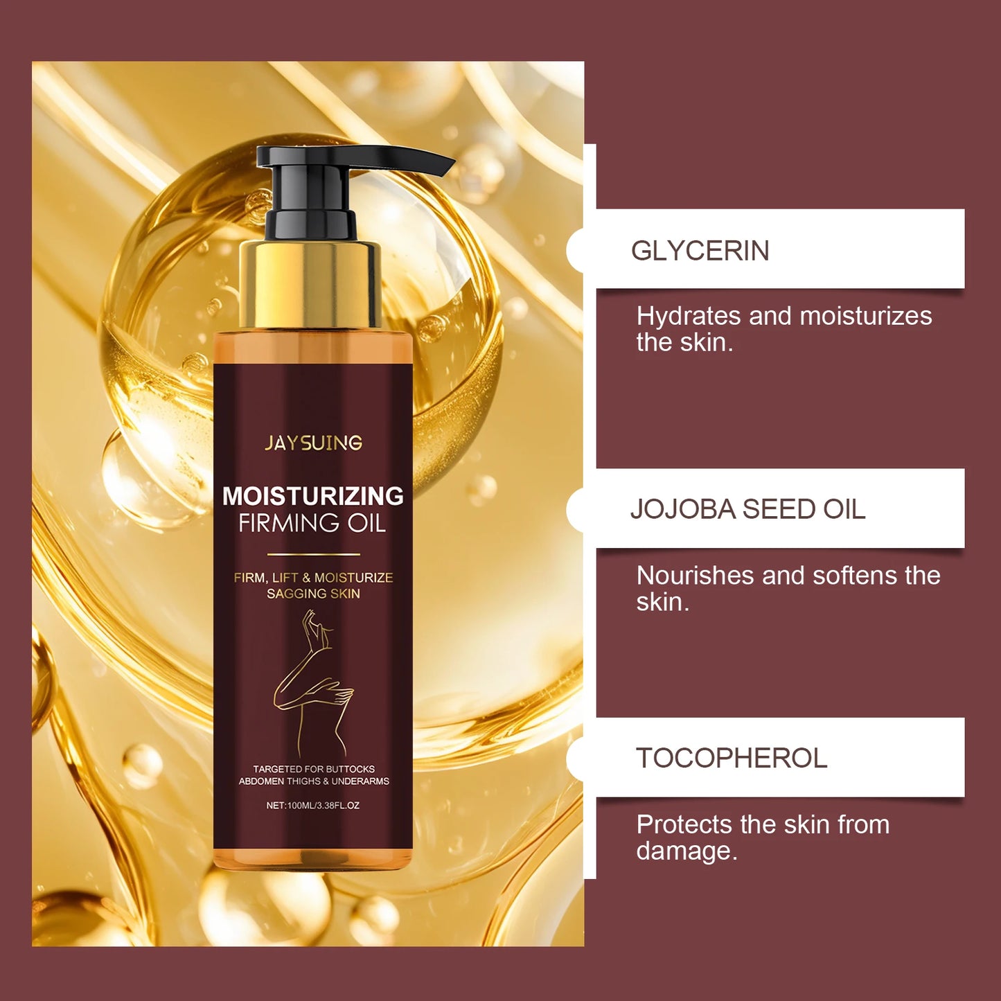 Jaysuing Skin Tightening Body Oil – Firming & Moisturizing 100ml