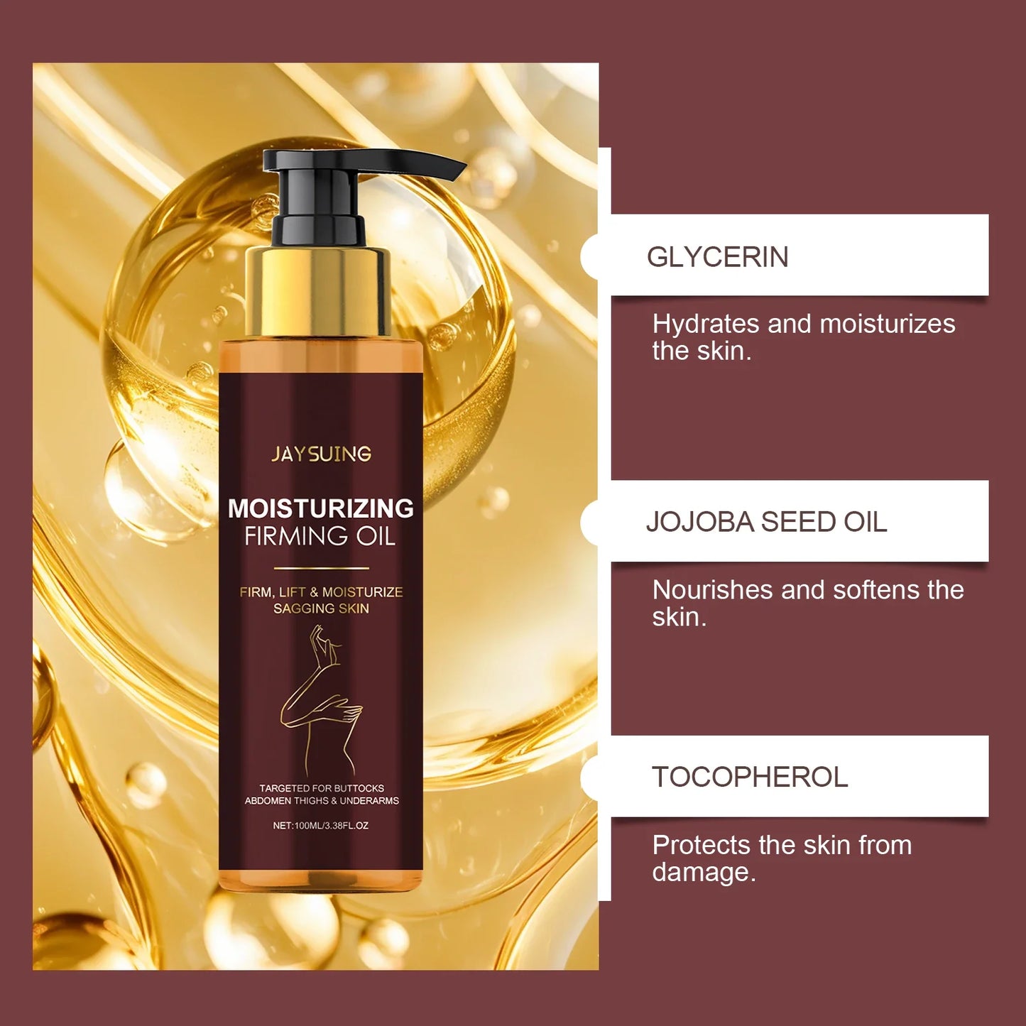 Jaysuing Tightening Body Oil – Firm, Moisturize & Lift 100ml Body Treatment Oil Oasis Select