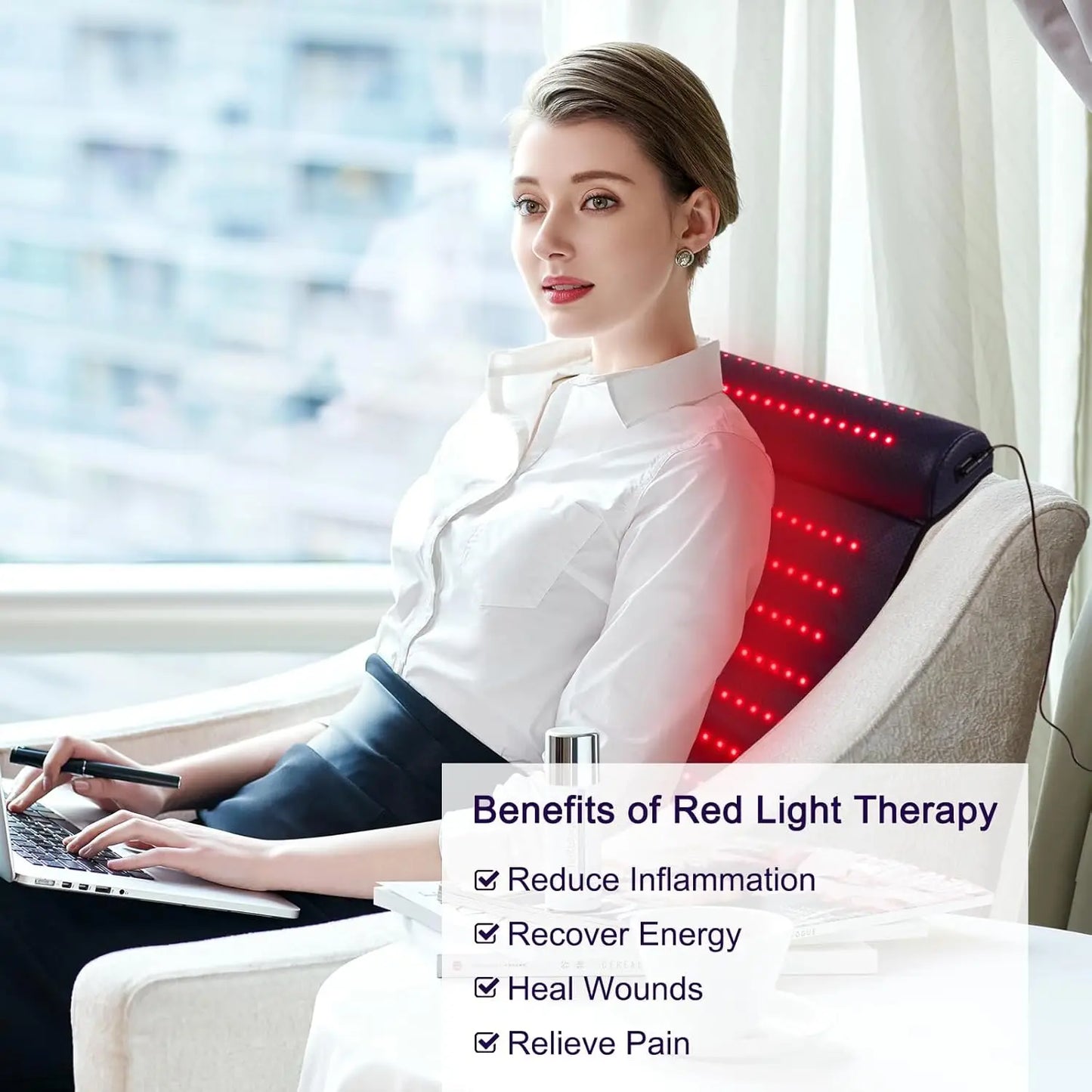 VamsLuna Red Light Therapy Mat | Far Infrared Pain Relief 675 LEDs