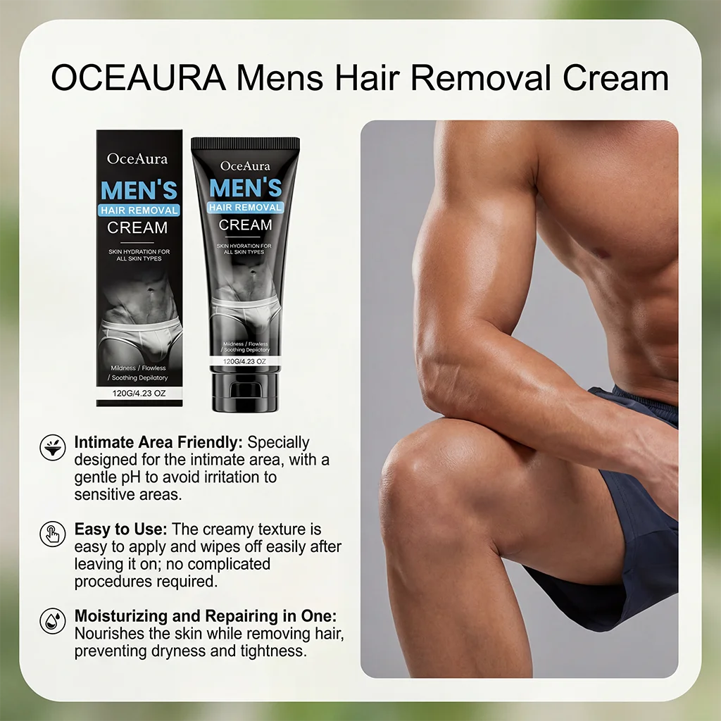 Men's Painless Hair Removal Cream – Chest Arms Legs