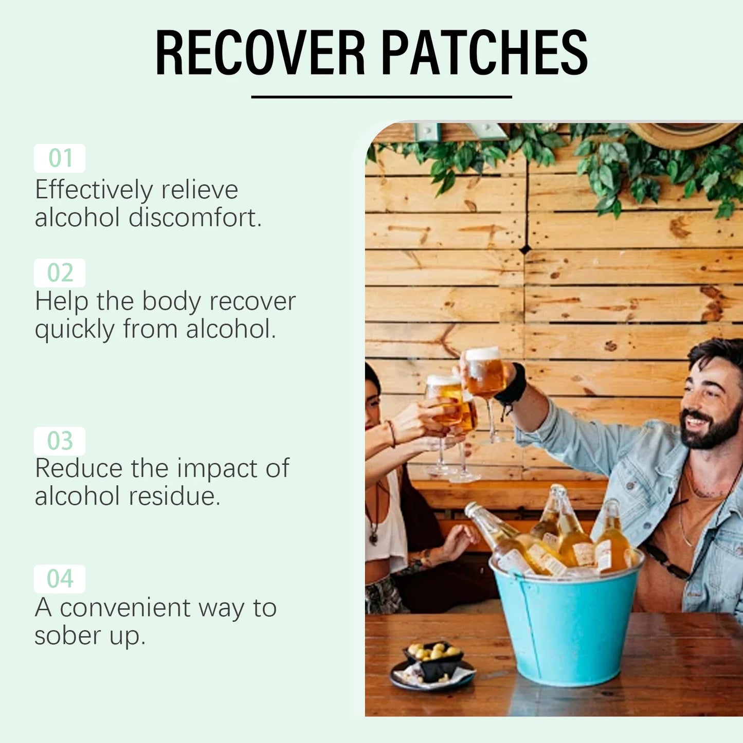 OceAura Hangover Relief Patches – Natural Recovery, 30 Pcs