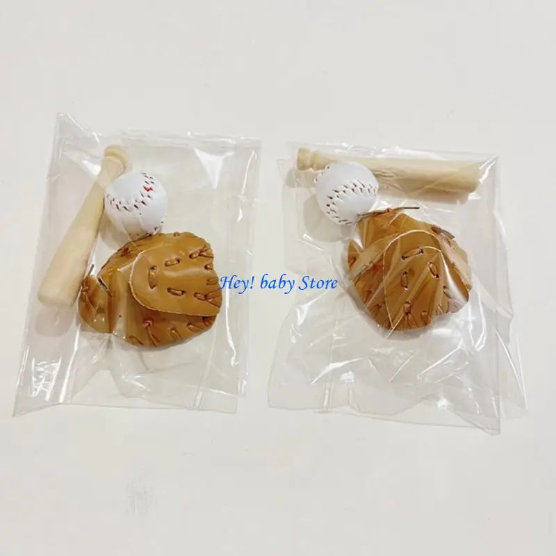 Newborn Photography Props Mini Baseball & Glove Set | 0–6M