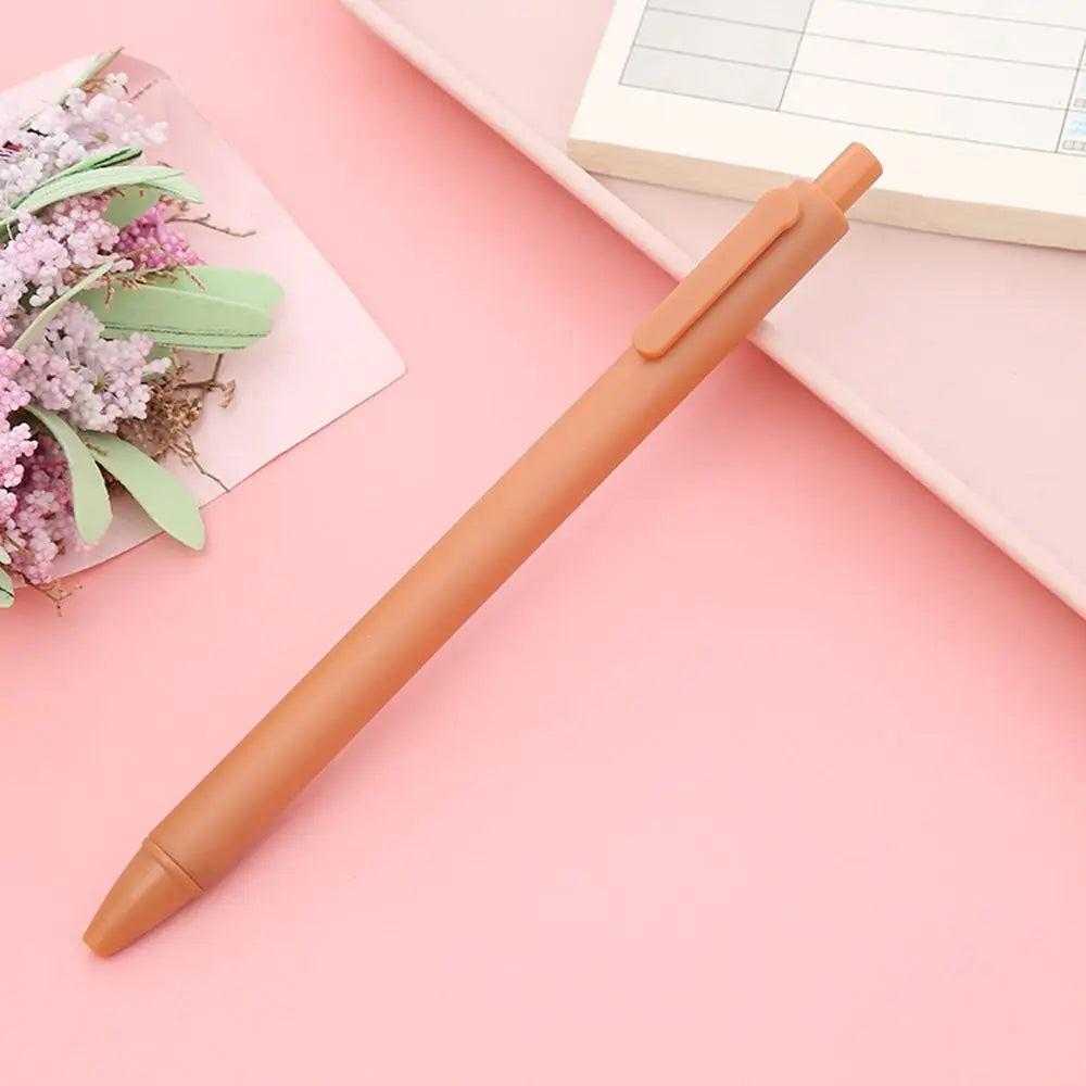 Smooth Office Gift 0.5mm Fine Funny Pens Press Pen Student Stationery Black Ink Pens Sign Pen Macaron Pens Manual Gel Pens Peaceful Pleasures Health and Wellness brown-1PC