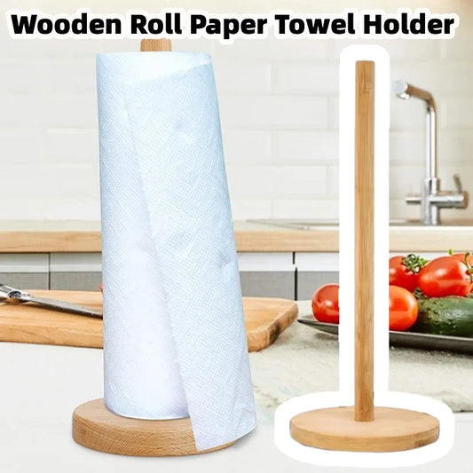 Bamboo Vertical Paper Towel Holder – Freestanding Tissue Rack Paper Towel Holder Oasis Select