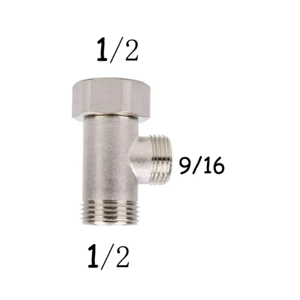Copper 3-Way T Valve Adapter | Bidet & Shower Diverter