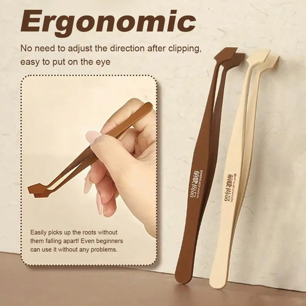 Anti-Stick False Eyelash Tweezers | 45° Applicator Tool Eyelash Applicator Tool Peaceful Pleasures Health and Wellness