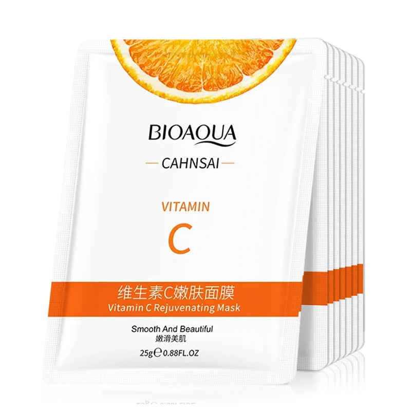 BIOAQUA Vitamin C Facial Mask 10pcs – Brighten & Moisturize