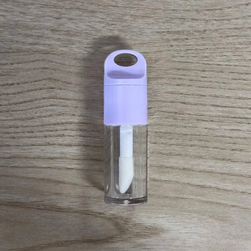 1Pcs Cute Big Brush Wand Transparent 4ml Lip Gloss Tube Plastic Round Empty Lip Gloss Container Peaceful Pleasures Health and Wellness Purple