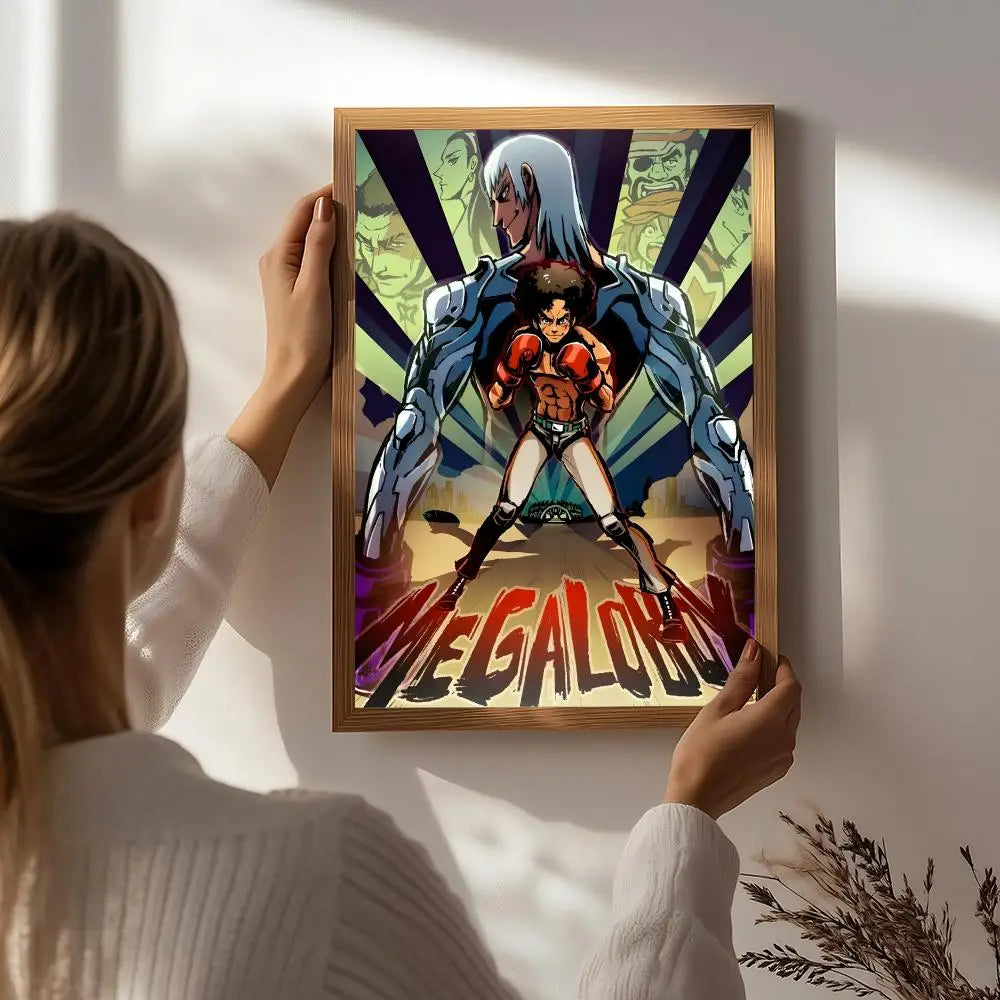 Megalobox Anime Poster HD Self-Adhesive Waterproof Wall Art Anime Wall Poster Peaceful Pleasures Health and Wellness White4 30X40cmNoframe