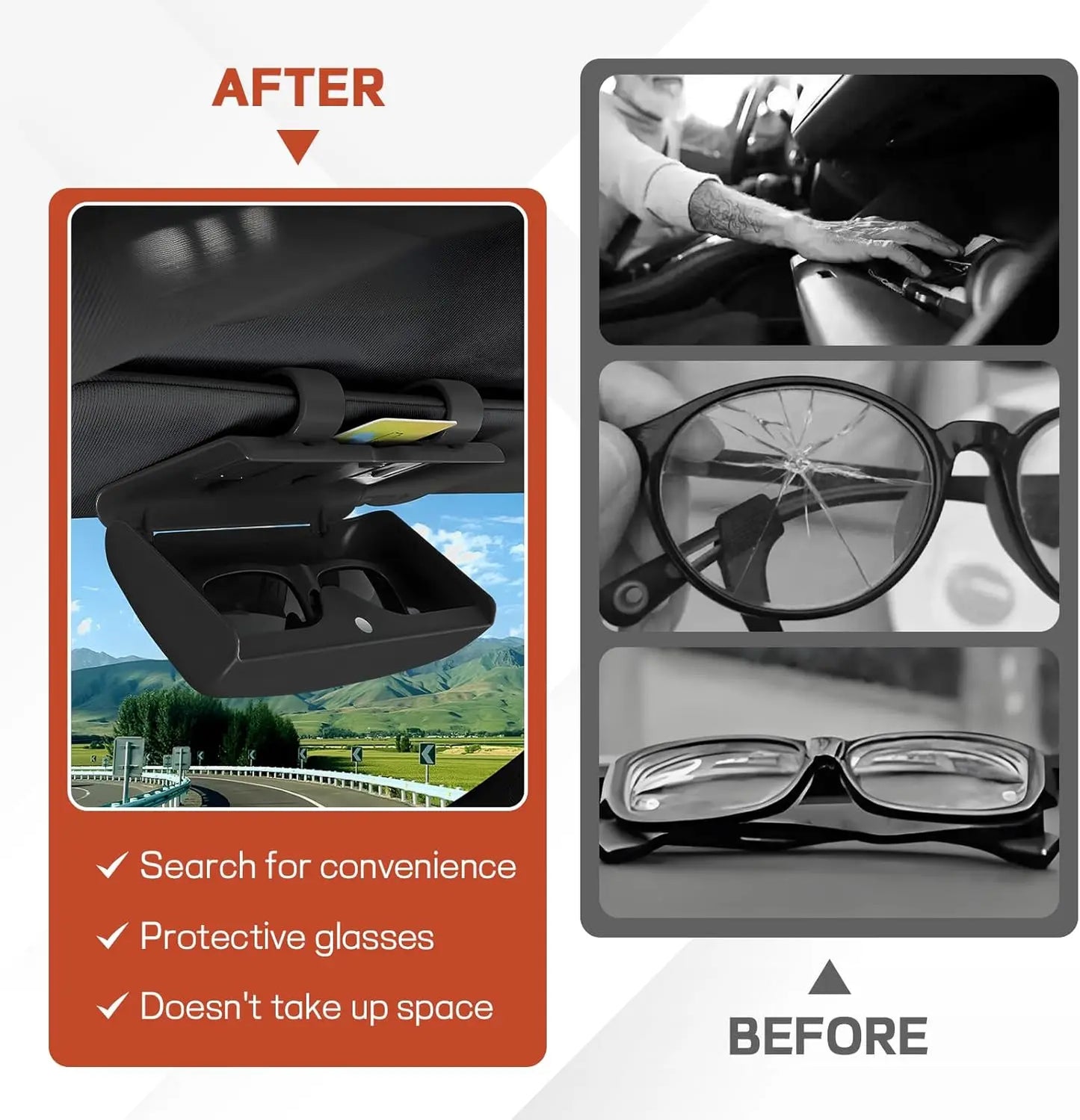 Magnetic Car Sun Visor Glasses Holder & Sunglasses Storage Box