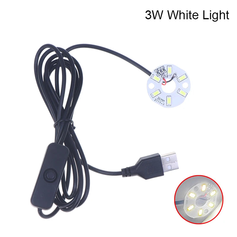 USB Plug Low Voltage DC 5V LED Light Source SMD 5730/2835 LED Light Beads Ring Chip With 1.5m Swtich Cable 3/5/10W White Light Peaceful Pleasures Health and Wellness 3W