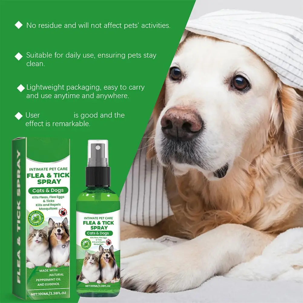 100ml Pet Insect Repellent Dog Cat Hair Skin Insect Repellent Spray Daily Gentle Care Agent Repel Fleas Mites Pet Cleaning Spray Peaceful Pleasures Health and Wellness