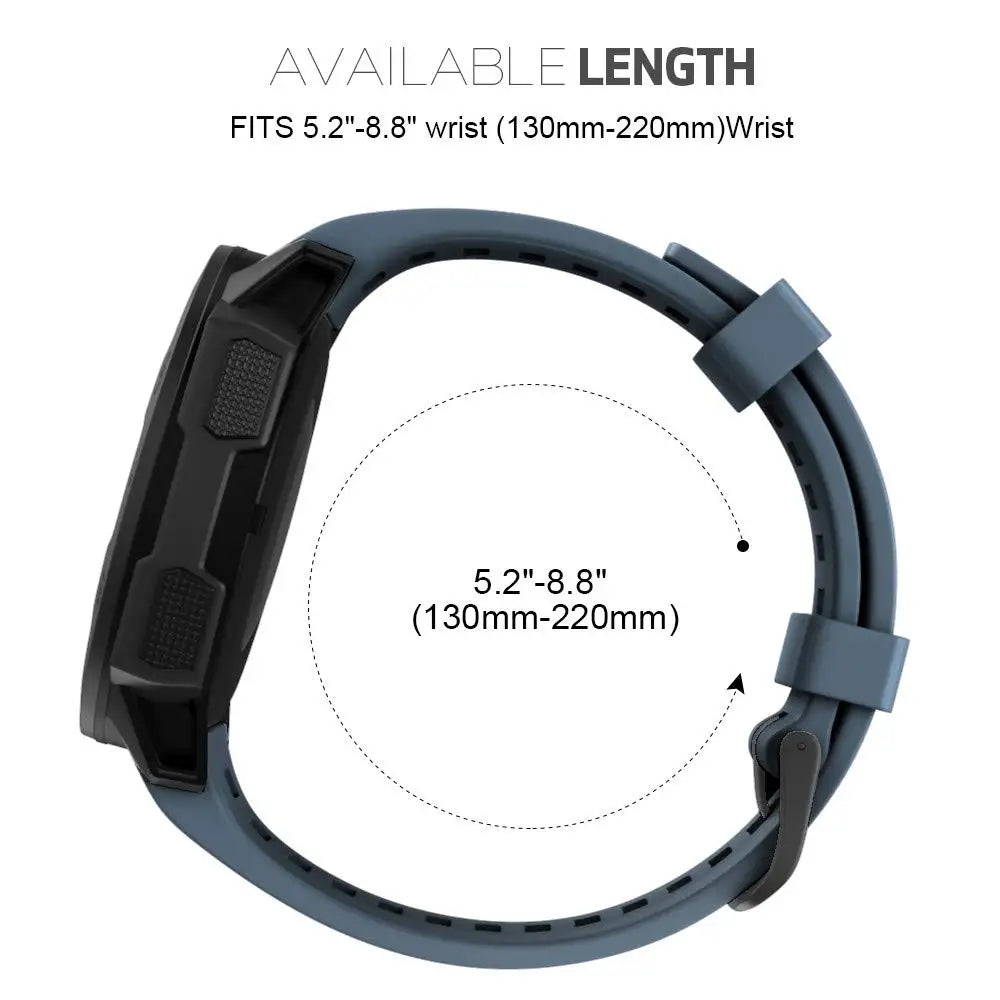22mm Silicone Watch Band for Garmin Instinct – Sport Strap