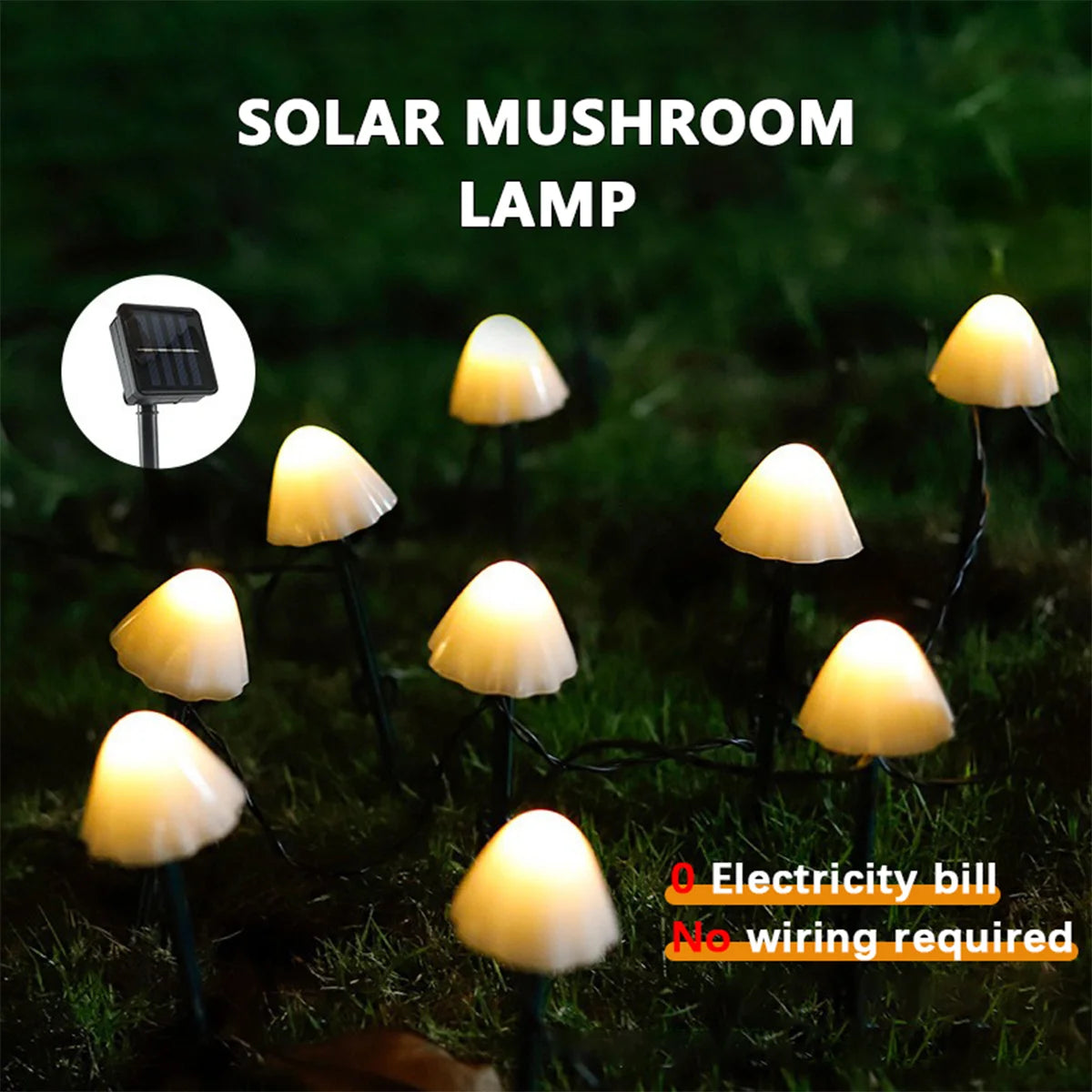 Mushroom Solar Pathway Lights – Waterproof LED Garden Stake Lamps