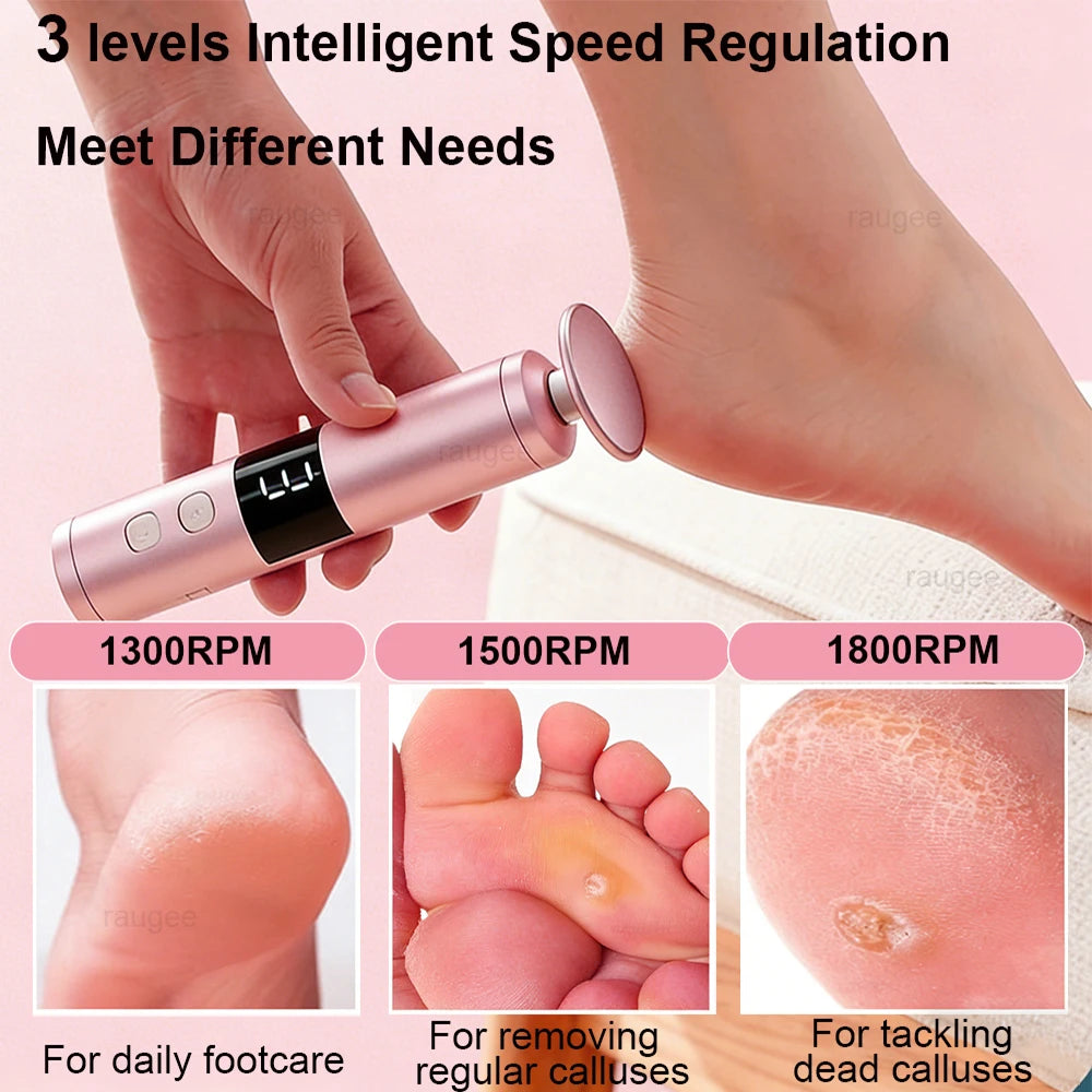 Electric Foot Grinder Callus Remover Foot Exfoliation Sander Electric Foot File Pedicure Machine for Feet Foot Dead Skin Remover Peaceful Pleasures Health and Wellness