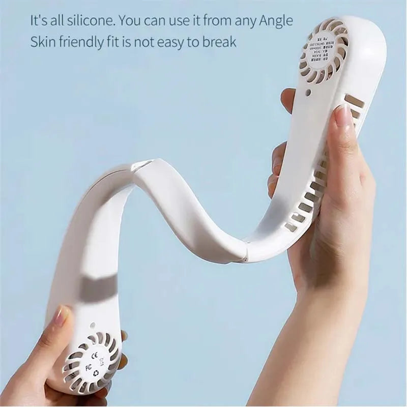 Portable USB Rechargeable Mini Hanging Cooling Neck Fan Air Conditioner for Student Outdoor Sports Peaceful Pleasures Health and Wellness