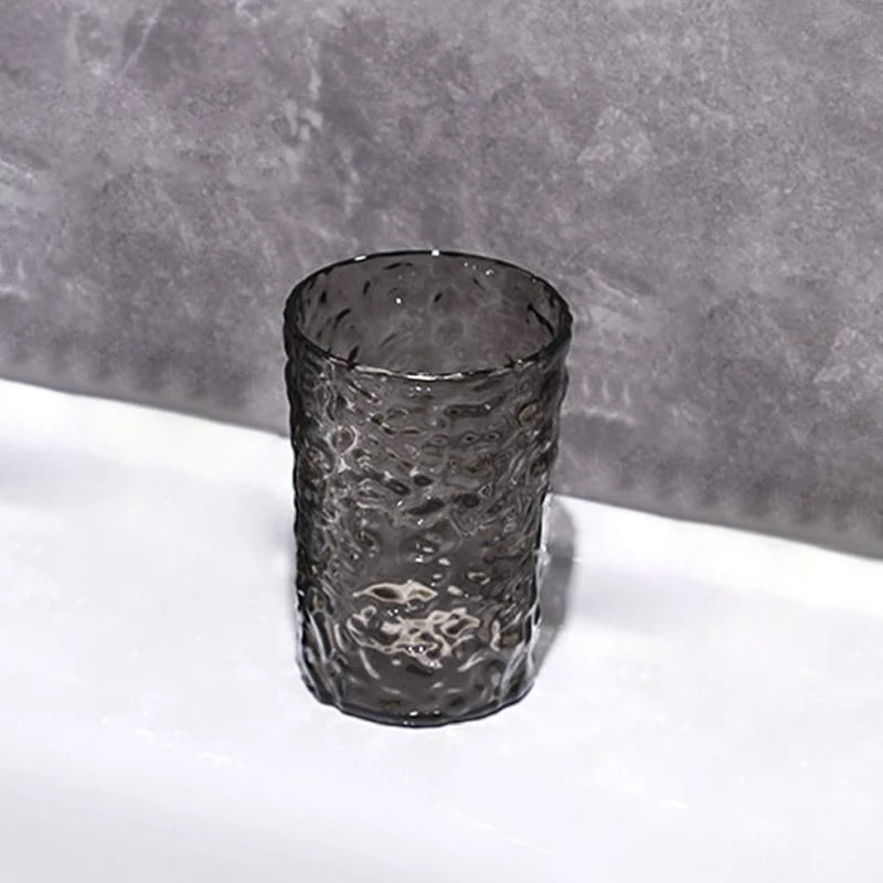 Plastic Toothbrush Cup with Handle | Portable Bathroom Tumbler Bathroom Tumbler Cup Peaceful Pleasures Health and Wellness Gray