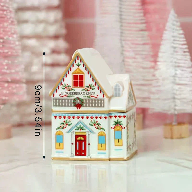 Mini Christmas Gingerbread House Spice Jar Set | Holiday Decor