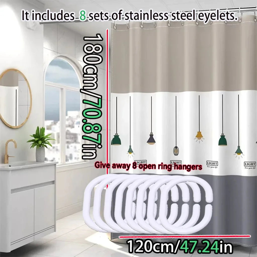 Nordic Chandelier PEVA Shower Curtain – Waterproof & Easy Clean
