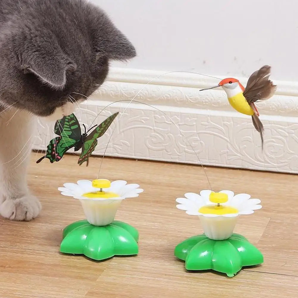 Electric Rotating Butterfly Bird Cat Toy – 360° Auto Spin