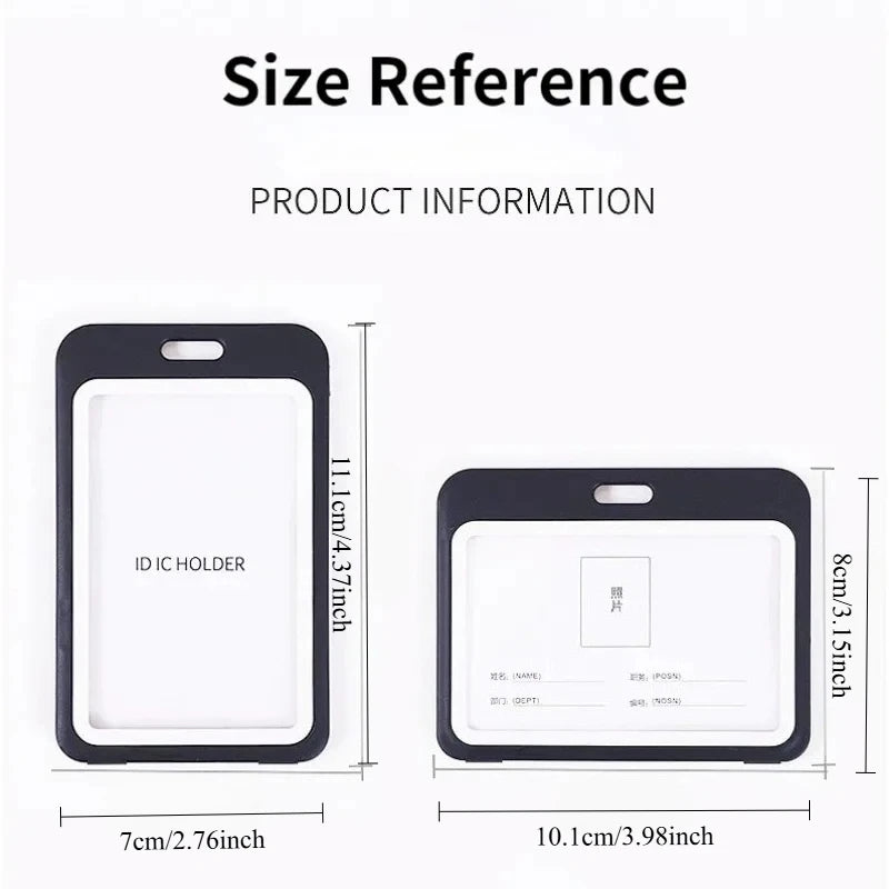 Clear Plastic ID Badge Holder with Lanyard Slot | Office Staff