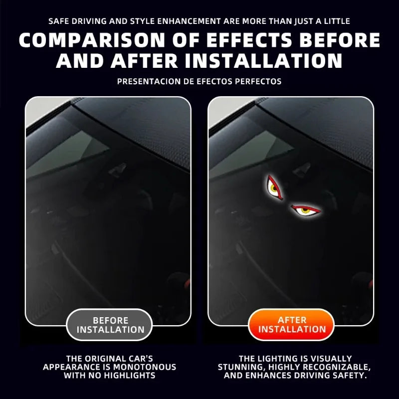 Solar LED Devil's Eye Triangle Car Atmosphere Light | Wireless