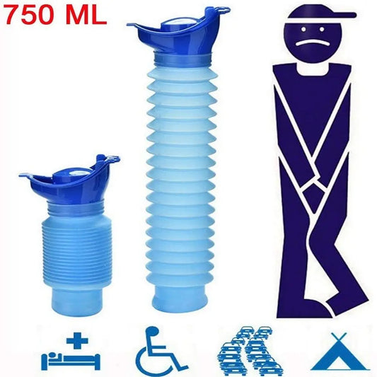 1set Urinal Car Urinal Bucket Outdoor Standing Urine Emergency Travel Portable Reusable Shrinkable Camping Toilet Urine Leak Peaceful Pleasures Health and Wellness