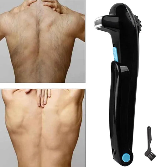 Double-bladed blade body hair trimmer with long handle and depilatory razor - a household back and body shaving tool Peaceful Pleasures Health and Wellness