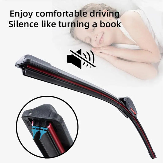Car Windshield Wiper Blades Universal Water Repellent Wiper Blades Soft Double Layer Rubber Frameless Bracketless Car Wipers Peaceful Pleasures Health and Wellness