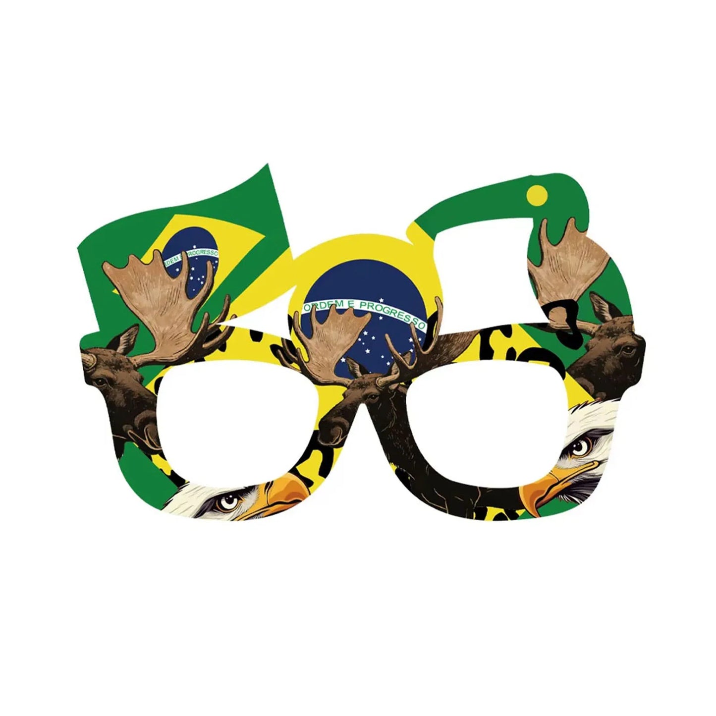 2026 Football Competition Football Costume Glasses Novelty Fun Eyeglasses Soccer Fans Cheering Props for Cheerleading Peaceful Pleasures Health and Wellness Brazil Version