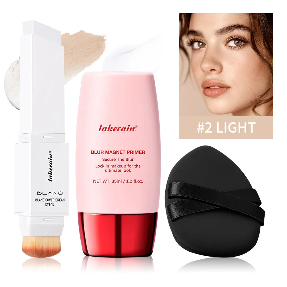 Blur Magnet Primer & Color-Change Foundation Stick | Korean Makeup