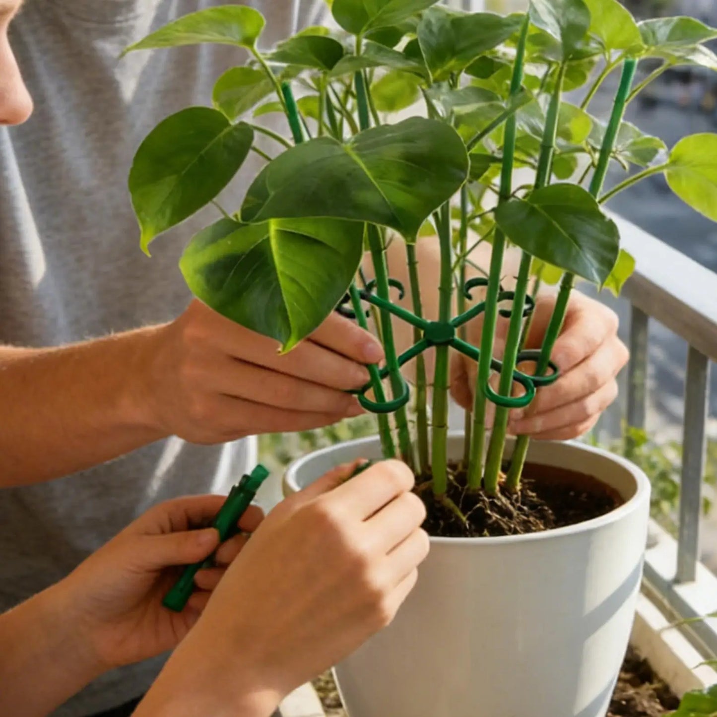 Reusable Double-Hook Plant Support Clips 4-Pack | Garden Stem