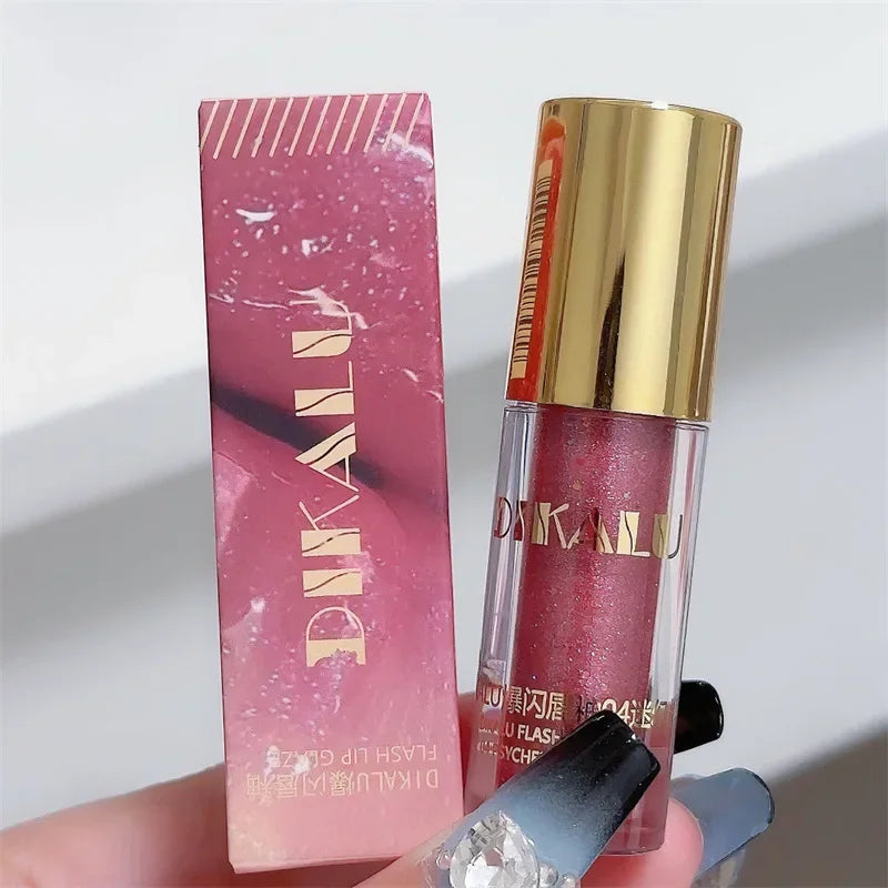 DIKALU Diamond Glitter Lip Gloss – 5 Colors, Waterproof Shimmer