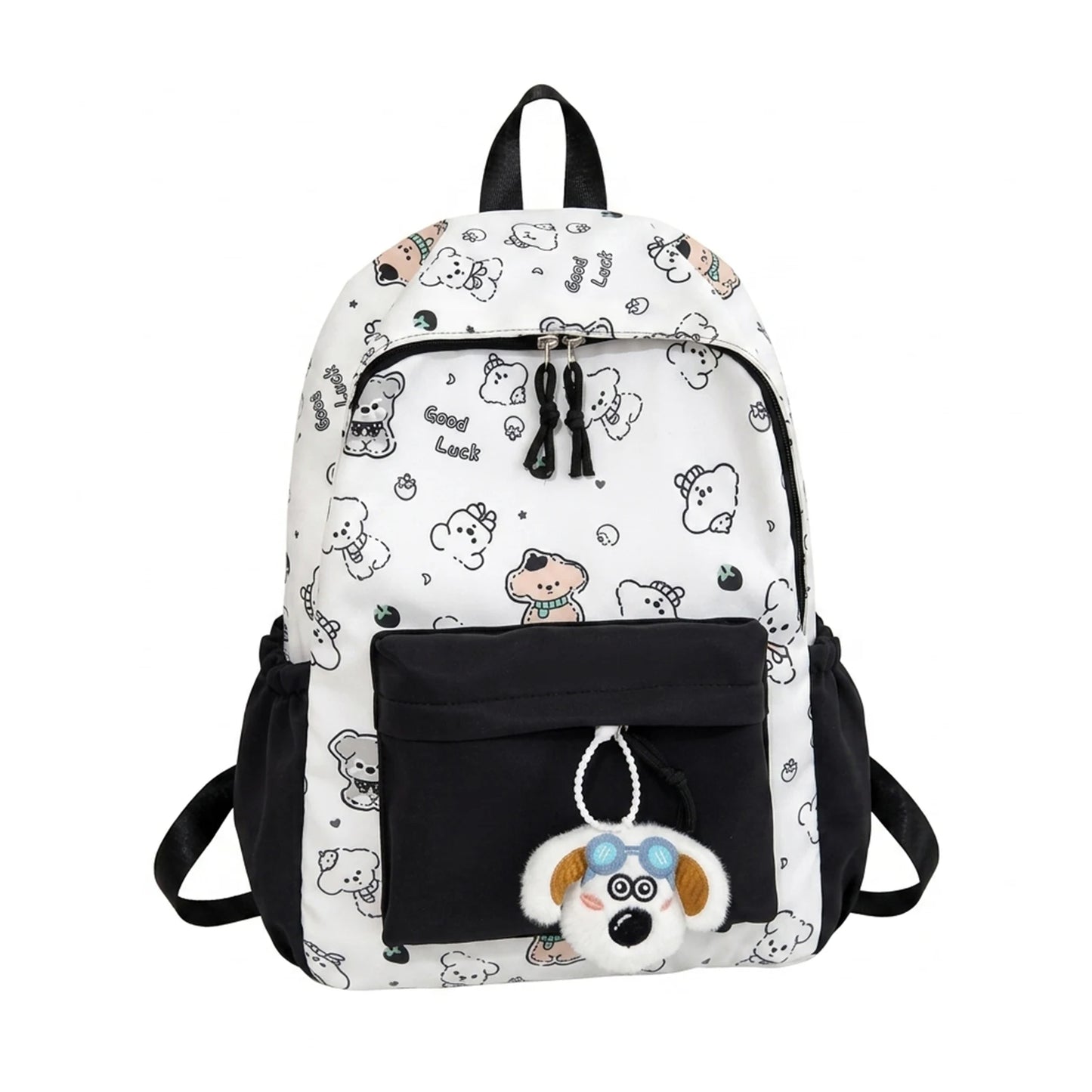 School Style Cartoon Backpack For Teen Girls Durable Waterproof School Bag With Laptop Compartment Peaceful Pleasures Health and Wellness black