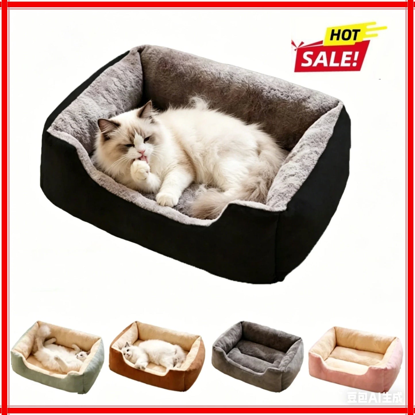 Waterproof Plush Pet Bed – Warm Mat for Dogs & Cats S/M/L