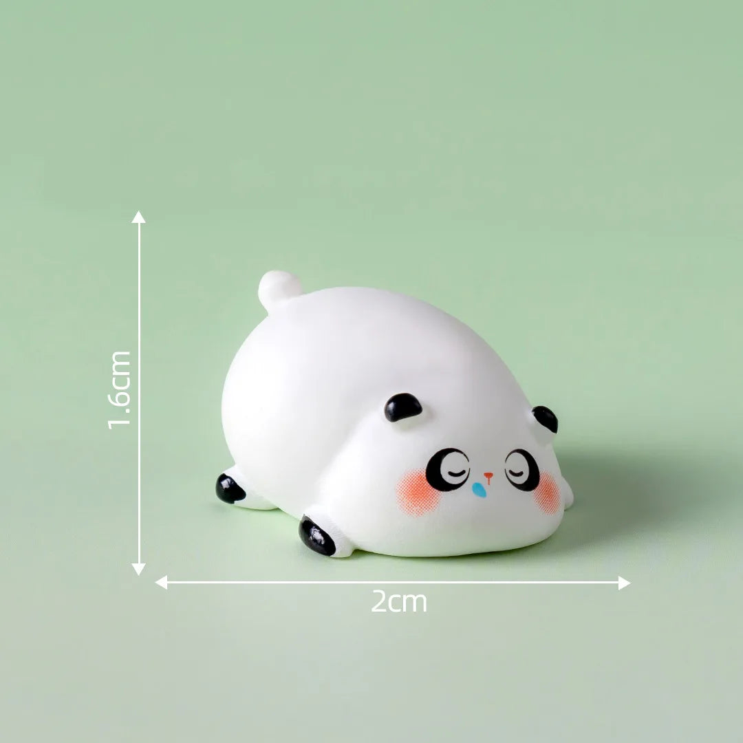 1Pcs Panda Resin Figurine Animal Model DIY Home Decor Miniature Fairy Garden Decoration Accessories Modern Desk Decoration Peaceful Pleasures Health and Wellness 10(not glow)